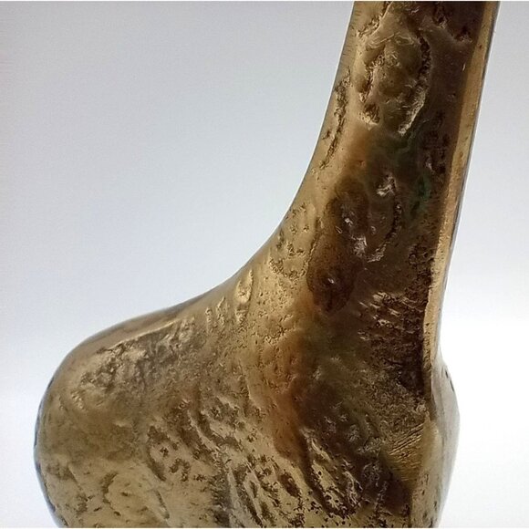 Vintage Brass Giraffe Figurine Mom and Baby 7" Mid Century Animal Sculpture - Picture 9 of 16